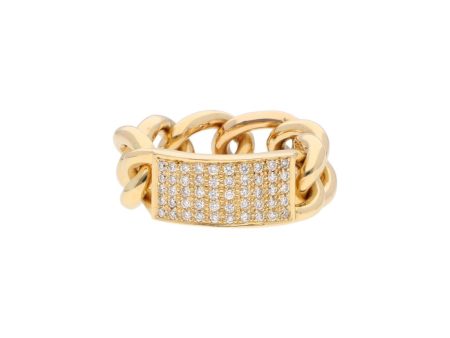 Anillo articulado con diamantes en oro amarillo 18 kilates. For Sale