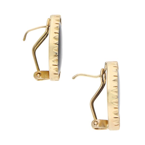 Aretes estilizados con venturinas en oro amarillo 14 kilates. Supply