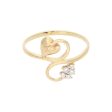 Anillo estilizado motivo hojas con circonias en oro amarillo 14 kilates. Online Sale