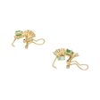 Aretes estilizados con esmeraldas y circonias en oro amarillo 14 kilates. For Discount