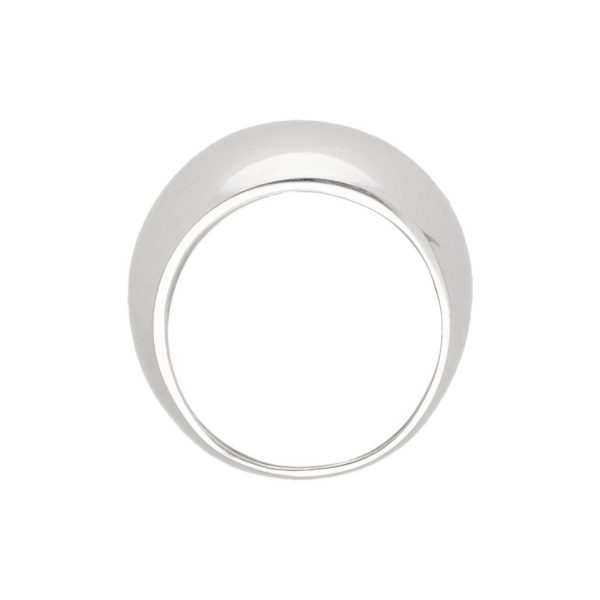 Anillo estilizado liso en oro blanco 14 kilates. Supply