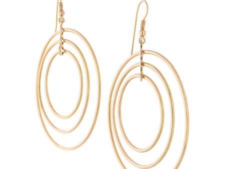 Aretes tubulares lisos motivo aros en oro amarillo 14 kilates. Supply