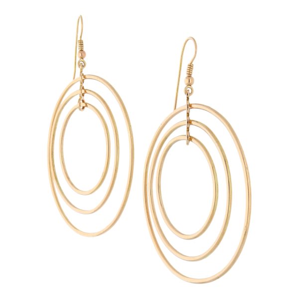 Aretes tubulares lisos motivo aros en oro amarillo 14 kilates. Supply