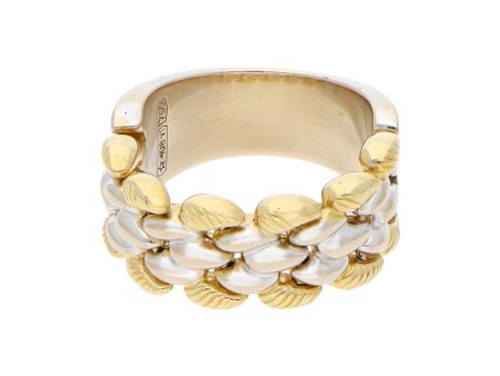 Anillo articulado en oro dos tonos 18 kilates. Online now