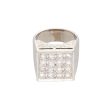 Anillo tipo sello con diamantes en oro blanco 18 kilates. Online Hot Sale