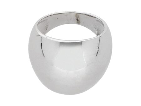 Anillo estilizado liso en oro blanco 14 kilates. Supply