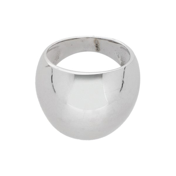 Anillo estilizado liso en oro blanco 14 kilates. Supply