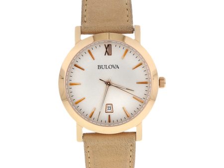 Reloj Bulova para dama unisex caja en acero chapa correa piel. Supply