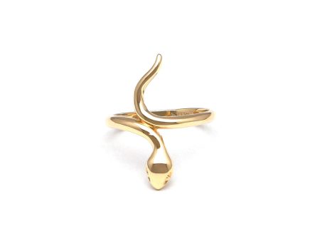 Anillo liso motivo serpiente en oro amarillo 14 kilates. For Sale