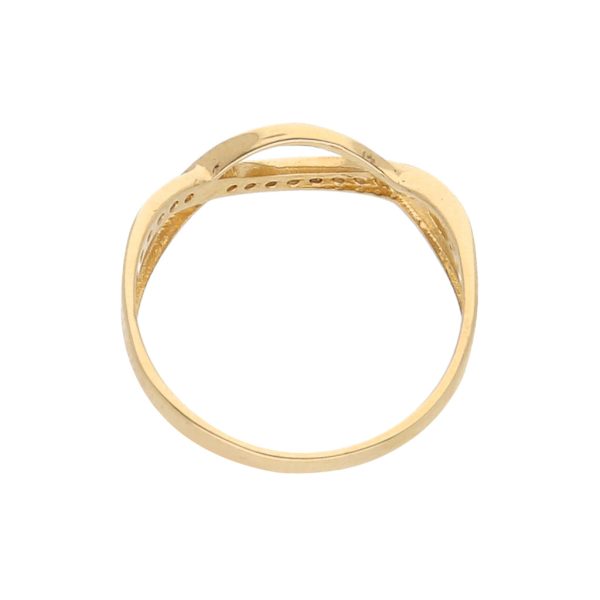 Anillo ondulado con sintéticos en oro amarillo 14 kilates. Supply