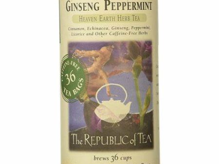 Republic Of Tea Ginseng Peppermint Herbal 36 bags For Discount