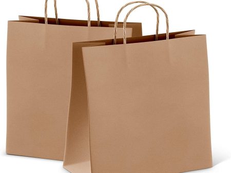 Paper Bag Kraft w Handle 10x5x13 100ct.. Cheap