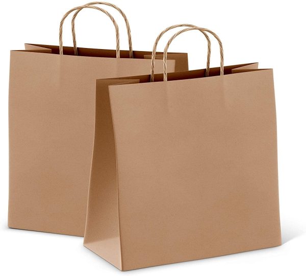 Paper Bag Kraft w Handle 10x5x13 100ct.. Cheap