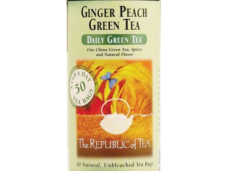 Republic Of Tea Ginger Peach Green 50 bags Supply