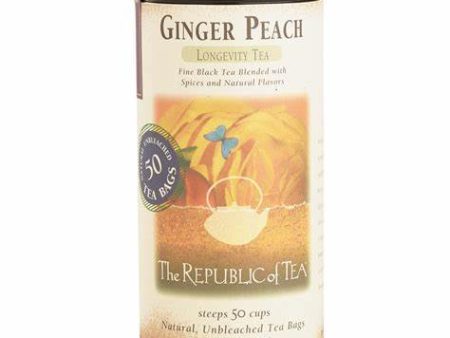 Republic Of Tea Ginger Peach Black 50 bags Supply