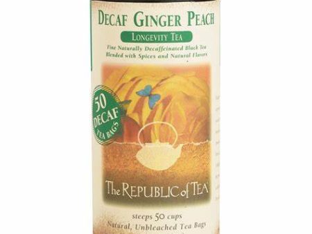 Republic Of Tea Ginger Peach Black Decaf 50 bags Supply