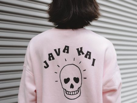 *NEW* Tumbling Skull    Pink Pullover Sweater Online Hot Sale