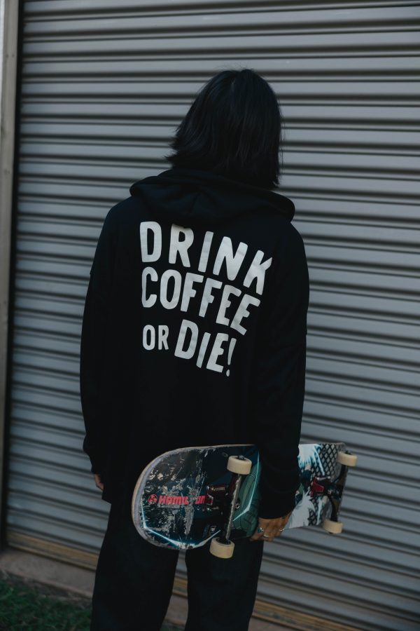 *NEW* Drink Coffee or Die    Zip-Up    Black For Sale